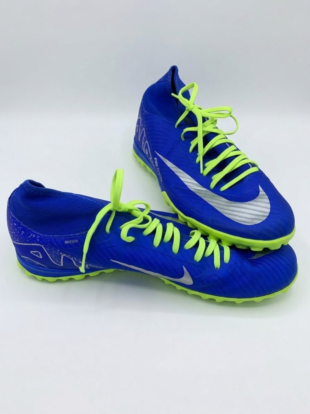 Nike Zoom Air Mercurial Vapor 15 Academy TF Turf Soccer Shoes Blue Volt US 10